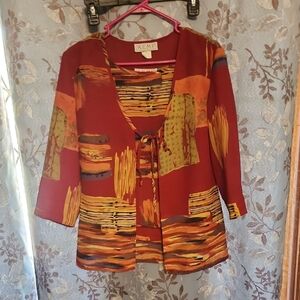 Women's Artistic Red Blouse